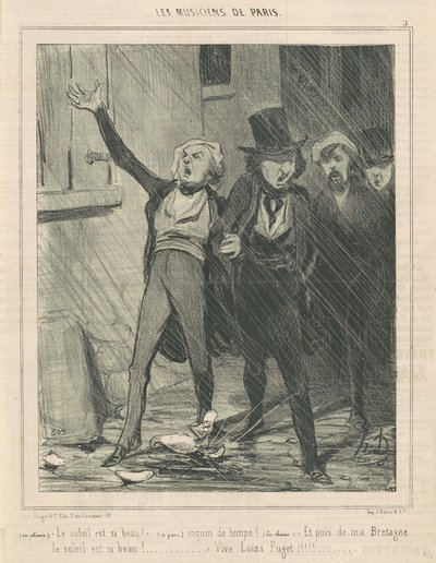 In Chorus. The sun is so beautiful... by Honoré Daumier
