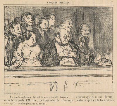 In Contemplation Before the Opera Ship by Honoré Daumier