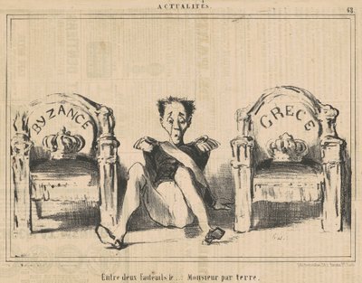 Between Two Armchairs the ...Gentleman on the Ground by Honoré Daumier