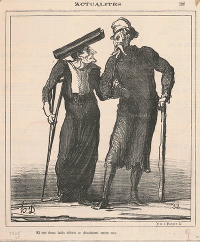 And These Two Ugly Ruins Despaired Together by Honoré Daumier