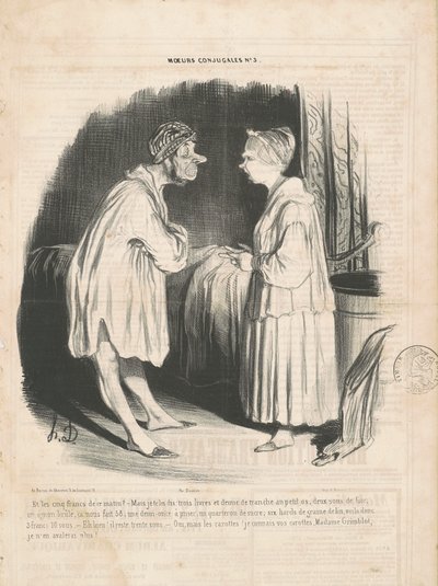 And the Five Francs from This Morning? by Honoré Daumier