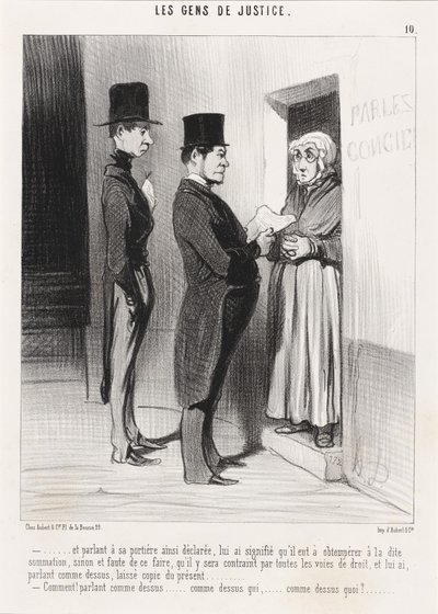 And speaking to his door thus declared... by Honoré Daumier