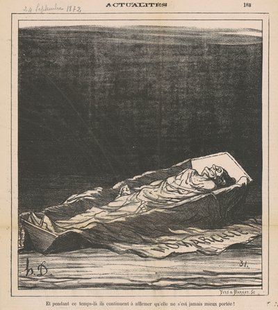 And Meanwhile They Continue to Claim That She Has Never Been Better! by Honoré Daumier