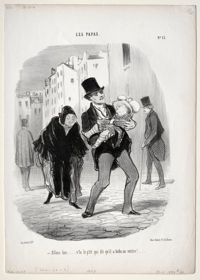 Fathers, Plate 13: Come Along, Dear... by Honoré Daumier