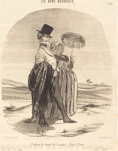 Admiring the Beauties of Nature - Plaine St. Denis by Honoré Daumier