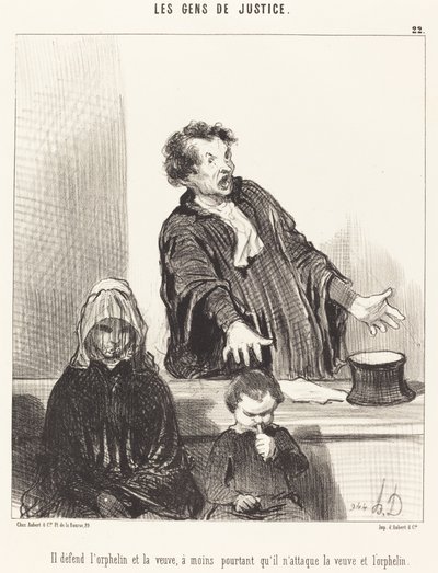 He defends the orphan and the widow, unless... by Honoré Daumier