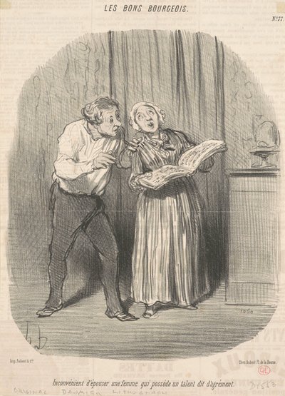The Inconvenience of Marrying a Woman Who Possesses a Talent for Entertainment by Honoré Daumier