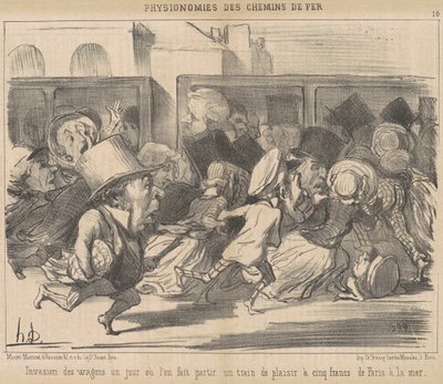 Invasion of the Wagons on a Departure Day by Honoré Daumier