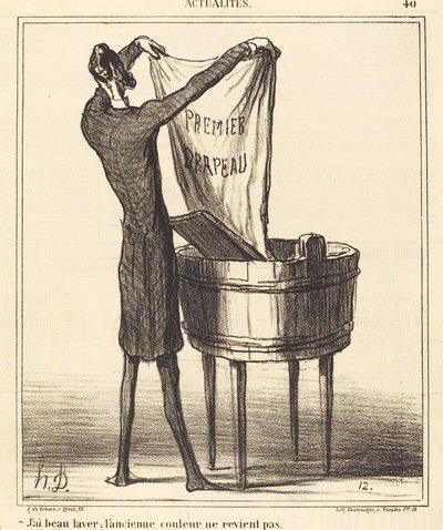 I Wash in Vain, the Old Color... by Honoré Daumier
