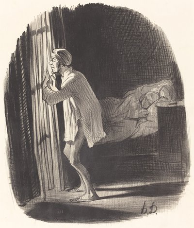 I Think I Heard an Owl Singing... by Honoré Daumier