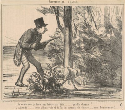 I Think I Caught a Hare by Honoré Daumier