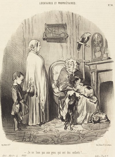 I Do Not Rent to People Who Have Children! by Honoré Daumier