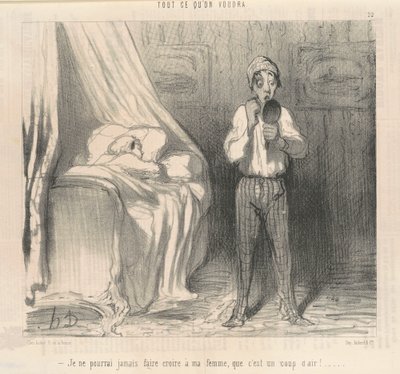 I Could Never Make My Wife Believe by Honoré Daumier