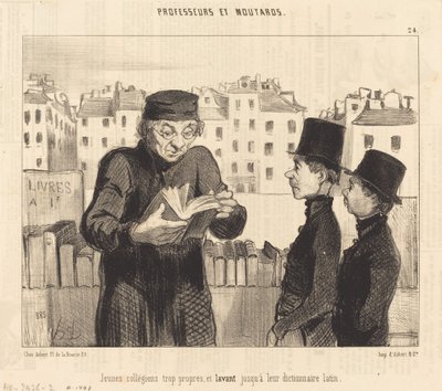 Young Students... Washing Even Their Latin Dictionary by Honoré Daumier