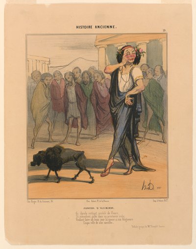 Youth of Alcibiades, plate 19 from the Ancient History by Honoré Daumier
