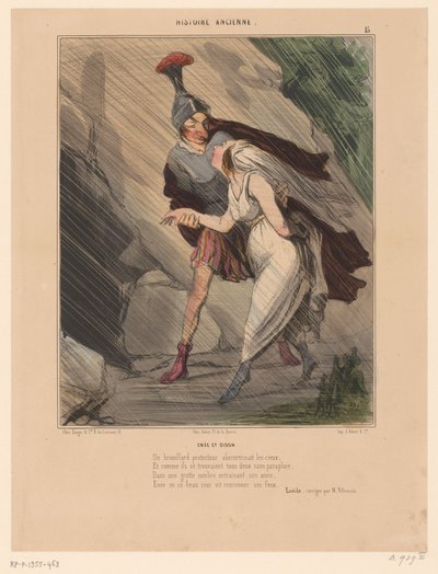 Caricature of Aeneas and Dido by Honoré Daumier
