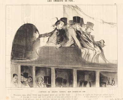 The Entrance of the Grand Tunnel of a Railway by Honoré Daumier