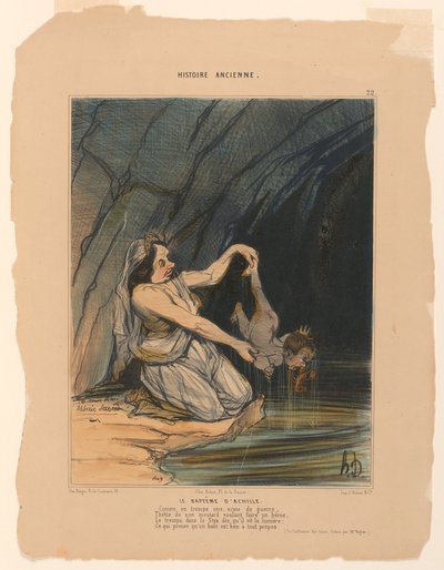 The Baptism of Achilles, plate 22 from the Ancient History by Honoré Daumier