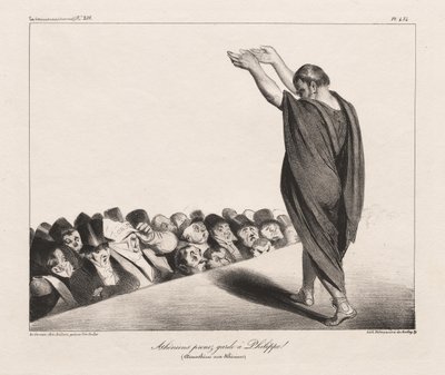 La Caricature, Pl. 454, Athenians Beware of Phillip! by Honoré Daumier