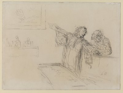 The Defense, c.1865 by Honoré Daumier