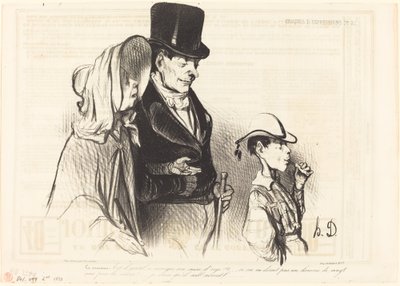 The Mother - Is He Nice to Eat His Barley Sugar!... by Honoré Daumier