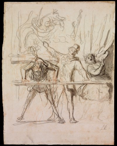 The Side-Show by Honoré Daumier