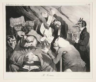 The Temptation, pl. 453 from the journal La Caricature no. 217 by Honoré Daumier