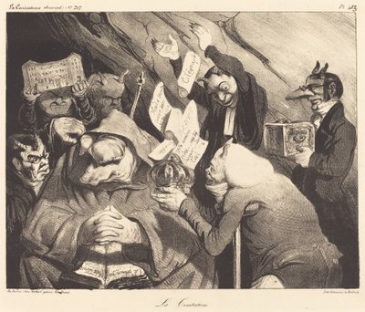 The Temptation, Parody of a Painting by Teniers by Honoré Daumier