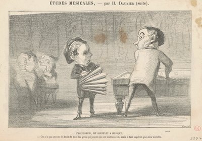 The accordion, called bellows music by Honoré Daumier