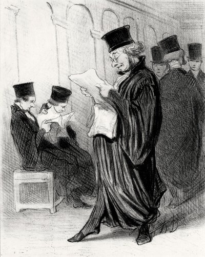 Lawyer Chabotard While Reading in a Legal Journal a Eulogy on Himself by Honoré Daumier