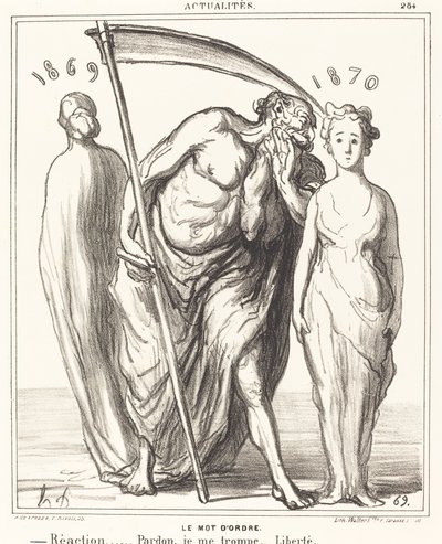 The Watchword: Reaction... Pardon... Liberty by Honoré Daumier