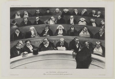 The Legislative Belly: View of the Ministerial Benches in the Chamber of Prostitution of 1834 by Honoré Daumier