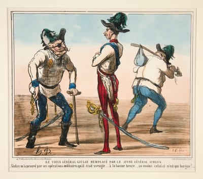 The Old General Giulay Replaced by the Young General Schlick by Honoré Daumier