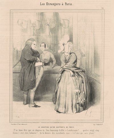 The Hat Brought Back from Paris by Honoré Daumier