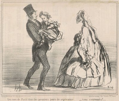 The Streets of Paris in the Early Days of September... by Honoré Daumier