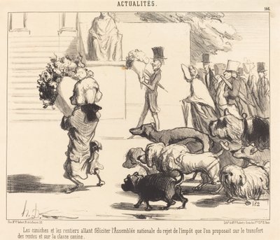 The Poodles and the Rentiers Going to Congratulate the Assembly... by Honoré Daumier