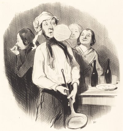 The Crepes by Honoré Daumier