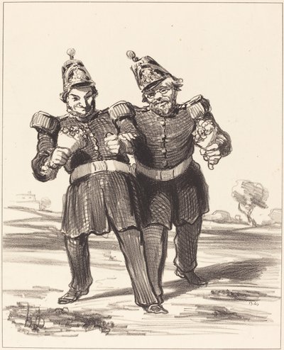 The Two Joyful Banqueters by Honoré Daumier