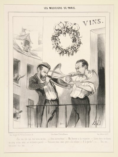 The Musicians of Paris: Ton, ton, ton by Honoré Daumier