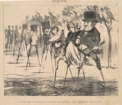 The Parisians Having Found a Way to Circulate by Honoré Daumier