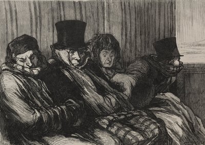 The Railways: Pleasure Train: Ten Degrees of Nakedness and Bad Mood by Honoré Daumier