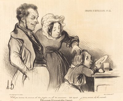 Lolo, who do you love more, your dad or your mom? by Honoré Daumier