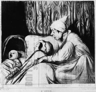 Hearing: series on the five senses, by Honore Daumier. Charivari by Honoré Daumier