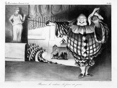 Lower the Curtain, the Farce is Ended (Baissez le rideau, la farce est jouée) plate 421 by Honoré Daumier