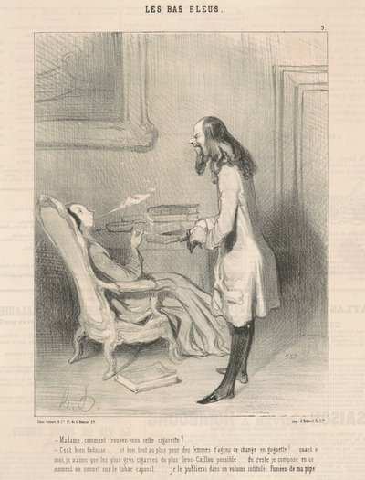 Madam, how do you find this cigarette? by Honoré Daumier
