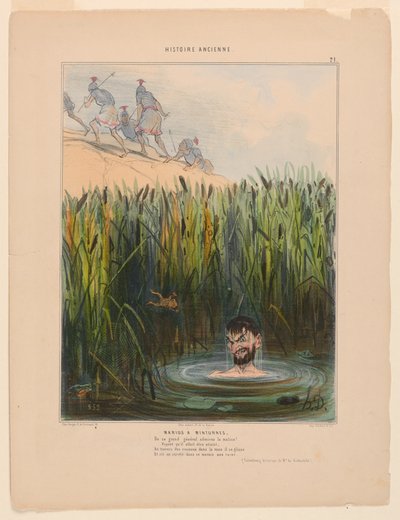 Marius at Minturnae, plate 21 from the Histoire Ancienne by Honoré Daumier