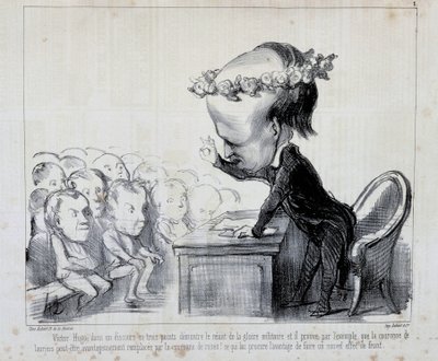 Memories of the Peace Congress: Victor Hugo (No. 1 of the Series) - by Daumier, in 