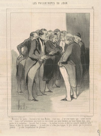 Gentlemen of the jury ... the accused killed Jean Maclou by Honoré Daumier
