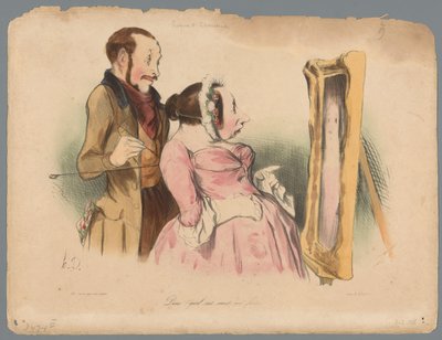 Model of the Painter Criticizes Her Portrait by Honoré Daumier