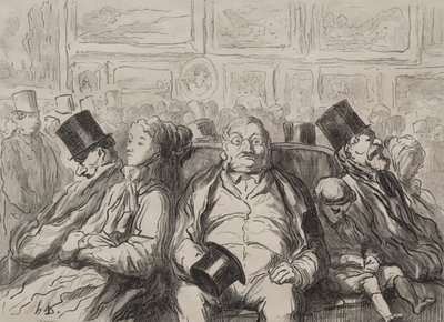 Moment of Rest in the Salon Carré by Honoré Daumier